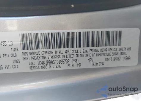 2015 Jeep Patriot Sport from USA, damaged, VIN 1C4NJPBA5FD185732